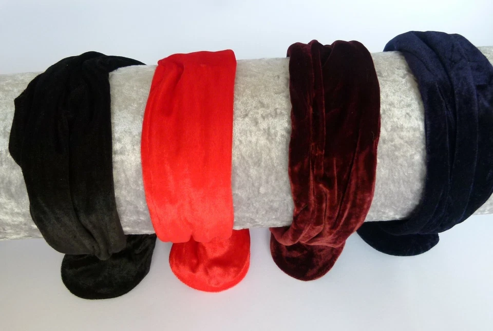 HAARBAND MIT DRAHT NEU SAMTBAND DRAHTBAND STIRNBAND KOPFSCHMUCK MULTI FUNKTION - Bild 4 von 4