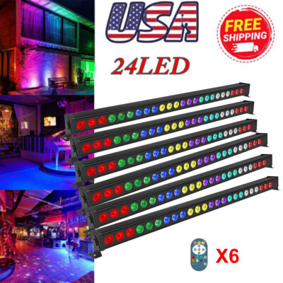 120W 24LED Wall Washer Party Light DMX RGB 3 IN 1 Beam Wash Lights Bar w/Remote