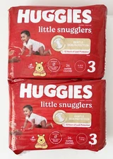Huggies Little Snugglers size 3,  52 count (2 26-pack), baby disposable diapers