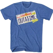 Back to the Future California OUTATIME License Royal Heather T-shirt