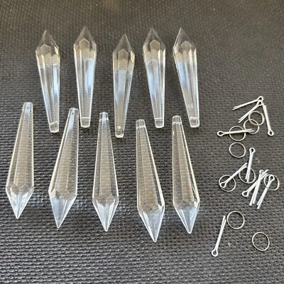 WOFI 10x Kristall Glas für Lüster Kronleuchter Lampen Dekorativ Ersatzteil Ø20mmH80mm