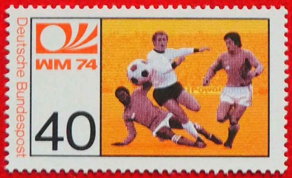 🇩🇪.BRD Bund Michel Nr. 812 Postfrisch** (1974) Fußball-Weltmeisterschaft 1974 - Bild 1 von 1