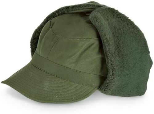 Swedish Army Cold Weather Hat Winter Trapper Olive M59 Olive and Blue in stock - Picture 1 of 3