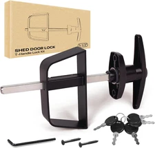6" T-Handle Lock Kit- Shed Door Latch with 5 Keys, 6" Stem Shed T-Handle Lock...