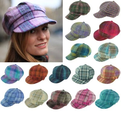 Glen Appin Ladies Harris Tweed Bakerboy Cap Choice of Colours - Image 1 of 3