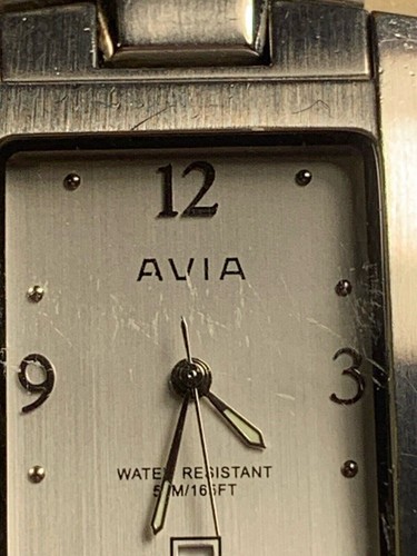 Avia Mens Tank Watch Ref. 100202 Date Quartz Steel New Battery - Free Returns - Picture 10 of 19