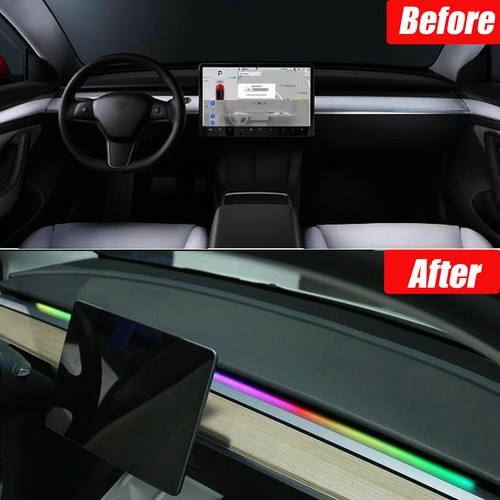 RGB Multicolor Led Light Strip Symphony Car Ambient Light APP For Tesla Model 3 - Picture 4 of 8