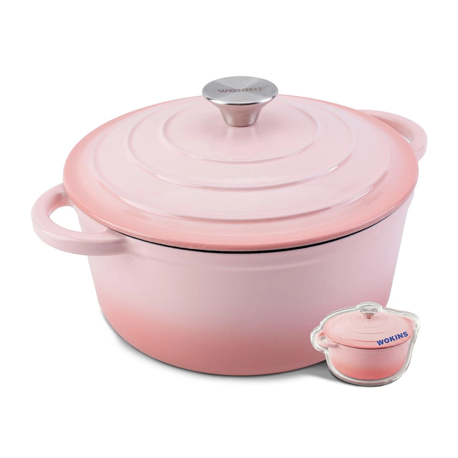 WOKINS Enameled Cast Iron Dutch Oven 5.5QT Pot with Lid,Oven Safe to 500°F,H...