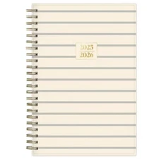 Blue Sky 2025-2026 Planner: 5x8", Wirebound, Caro Gray Stripe