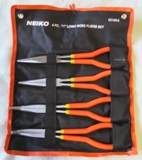 NEIKO 11” Long Reach Pliers Set - 4 pieces, Orange P/N 02105A