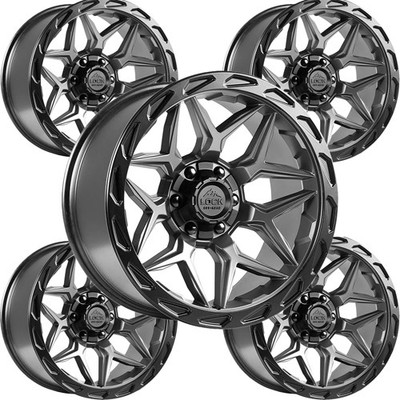 (Set of 5) Lock Off-Road Matrix 22x10 5x5''/5x5.5'' -18mm Gunmetal Wheels Rims