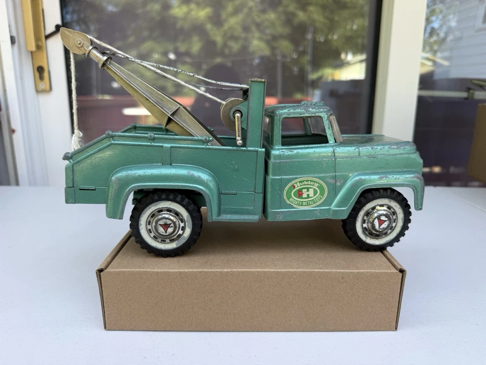 Grúa de colección Hubley verde grúa de metal fundido a presión #800 Foto 3 de 4