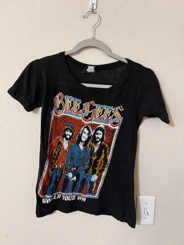 Rare Bee Gees World Tour True Vintage Shirt Med 1970s vintage concert t-shirt, vintage, size M, single stitch, B+ condition