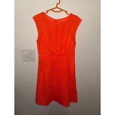 J Crew Orange Chevron Chiffon Sundress Size 8 NWOT