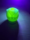 Fenton Owl Lime Green Fairy Lamp Glowing Uranium Glass Custard