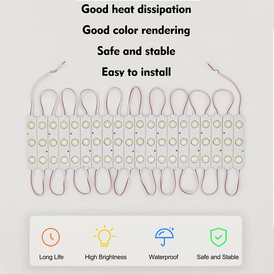 LED Module, 100pcs 49.8 Ft 5730 SMD 150LM Per LED Module IP65 Waterproof Deco... - Image 3 of 4