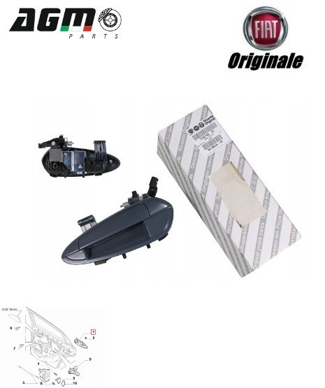 Rear Door Handle For Fiat Panda 5-Door 2003-2012 – Fits Right Or Left – Replaces 46826530, Made In Italy