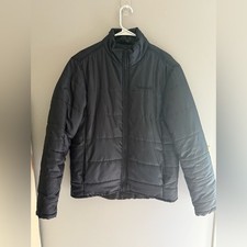 Timberland Black Quilted Lined Full Zip Puffer Bomber Jacket Men  s SZ M Pockets