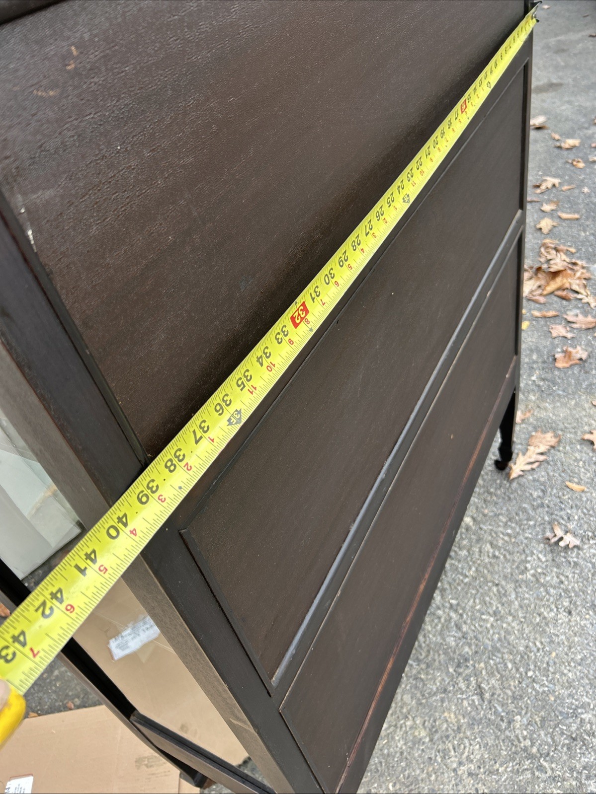 Antique wood cabinet curved glass Great Display Cabinet
