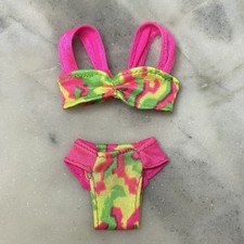 Vintage Barbie Swimwear Clothes: Neon Bikini, 1990 "Hawaiian Fun" Read