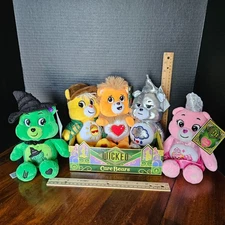 Wicked Care Bears 9" PLUSH SET of 5 Glinda Elphaba Scarecrow Tinman Lion IN HAND