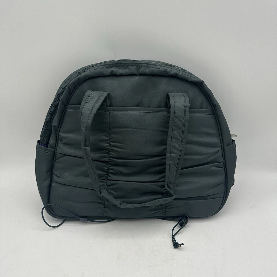 Сумка для йоги Giam серая с фиолетовым внутренним ковриком держатель бутылки для воды 15x12x6 дюймов - Изображение 3 из 4