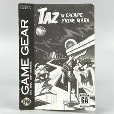 Instruction Manual ONLY for Taz In Escape From Mars (Sega Game Gear) Black/White