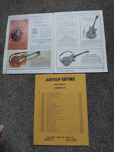 Gretsch Guitar catalogue 1959 1960 Vintage Original Chet Atkins Falcon Duo Jet - Picture 3 of 6
