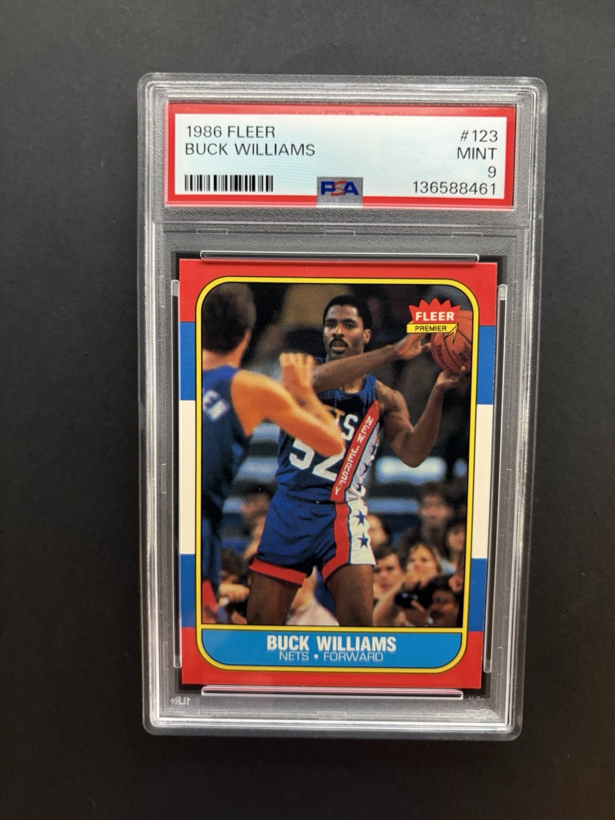 1986 Fleer Basketball #123 Buck Williams PSA 9 MINT New Jersey Nets