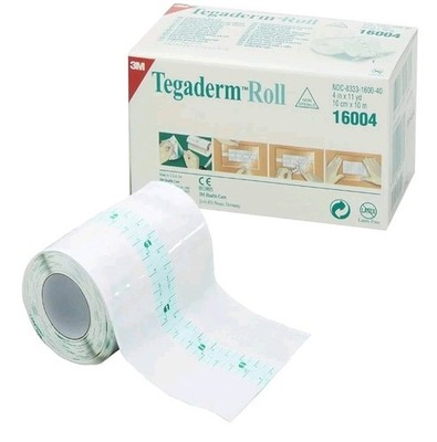 3M Tegaderm Transparent Film Dressing 2 Tab Delivery Roll 4'' x 11 Yd Ex 02/22/26