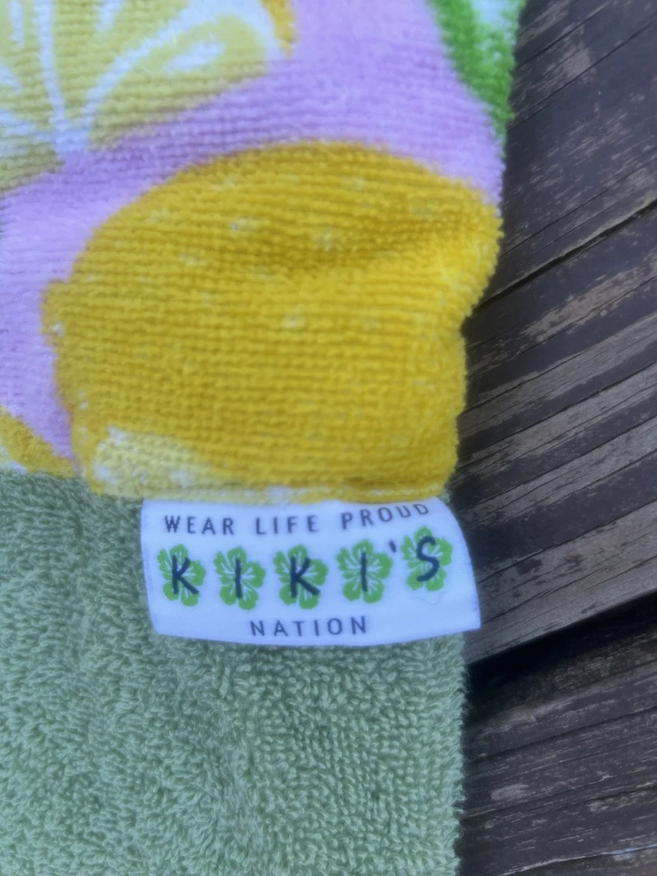 Pantalones Toalla Kiki's Nation Flor Verde/Amarillo Algodón Cintura Elástica Niños Grandes Foto 4 de 4