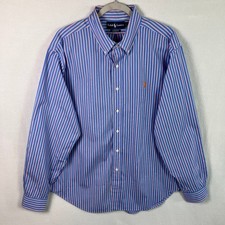 Polo Ralph Lauren Long Sleeve Button-Down Shirt Men's Size XL Blue Striped