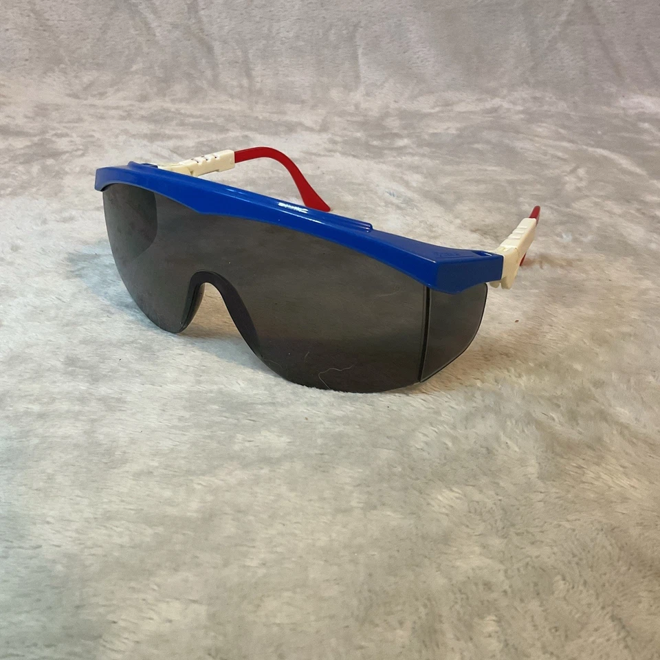 Vtg Crews Sunglasses Shades Articulating Adj Arms Safety Red White Blue Taiwan - Image 2 of 4
