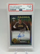 2024 Topps Chrome Rookie Autographs Jackson Merrill #RA-JME Refractor /499 MINT