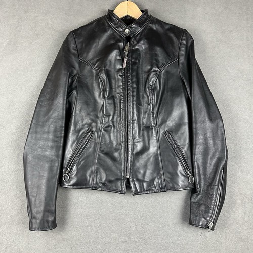 Chaqueta de Motocicleta Brooks De Colección Para Hombres 34 Cuero Negro Café Racer Hecha en EE. UU. - Imagen 1 de 16