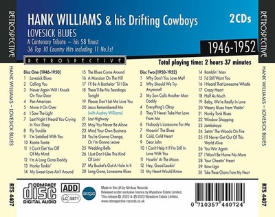 Hank Williams and His Drif Lovesick Blues: A Centenary Tribute: His 58 Fine (CD)