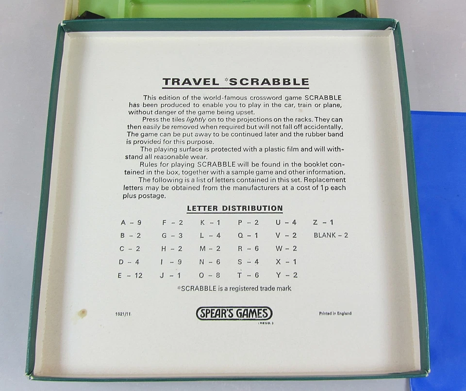 Travel Scrabble 1958 by Spears Games Complete  Vintage / Retro Family 4 Player - Image 4 of 4