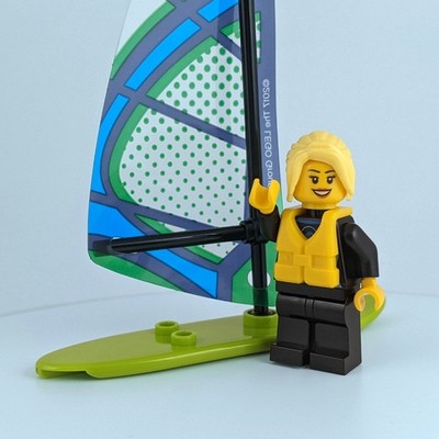 Lego Windsurfer Minifigur mit Windsurf Rig - Brandneu