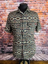 PLATINI Performance Modern Fit Aztec Print Short Sleeve Shirt Men's Size M EUC!