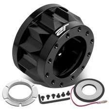 J2 Black 6-bolt Steering Wheel Hub Adapter Set For 1983-2007 Mitsubishi Subaru