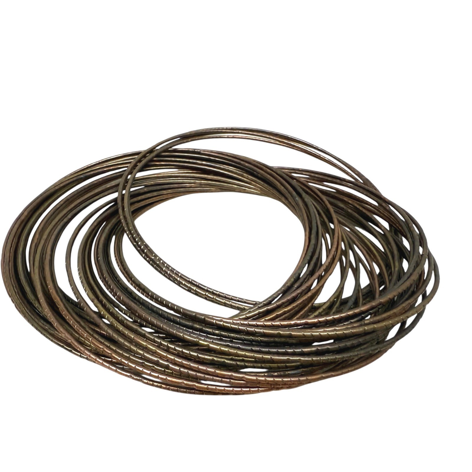 Bronze Tone Multi Link Bangle Bracelets Stackable… - image 3