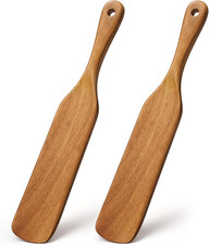 2 Pack Wooden Spurtle for Sourdough Starter Wood Thin Spatula Mixing Tool Sour D