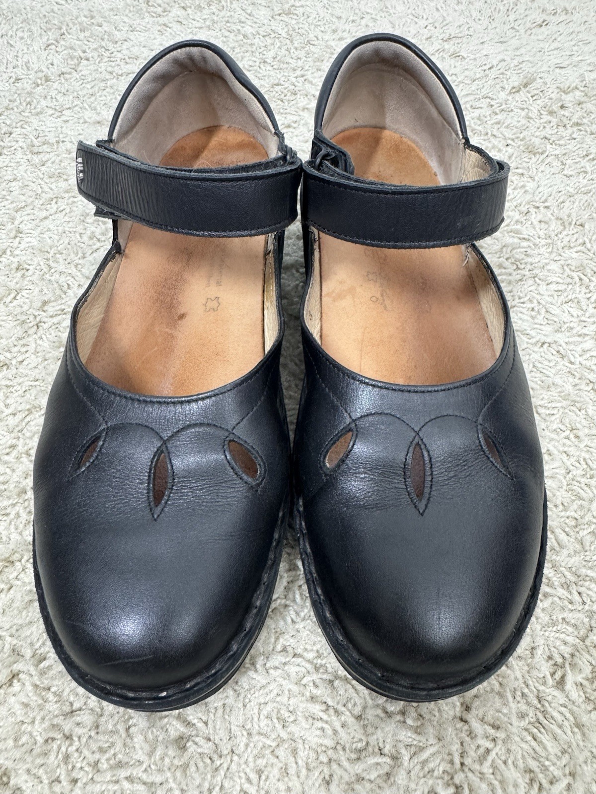 Finn Comfort Women’s Black Leather Mary Jane Shoes Size 8 Support Classic Retro