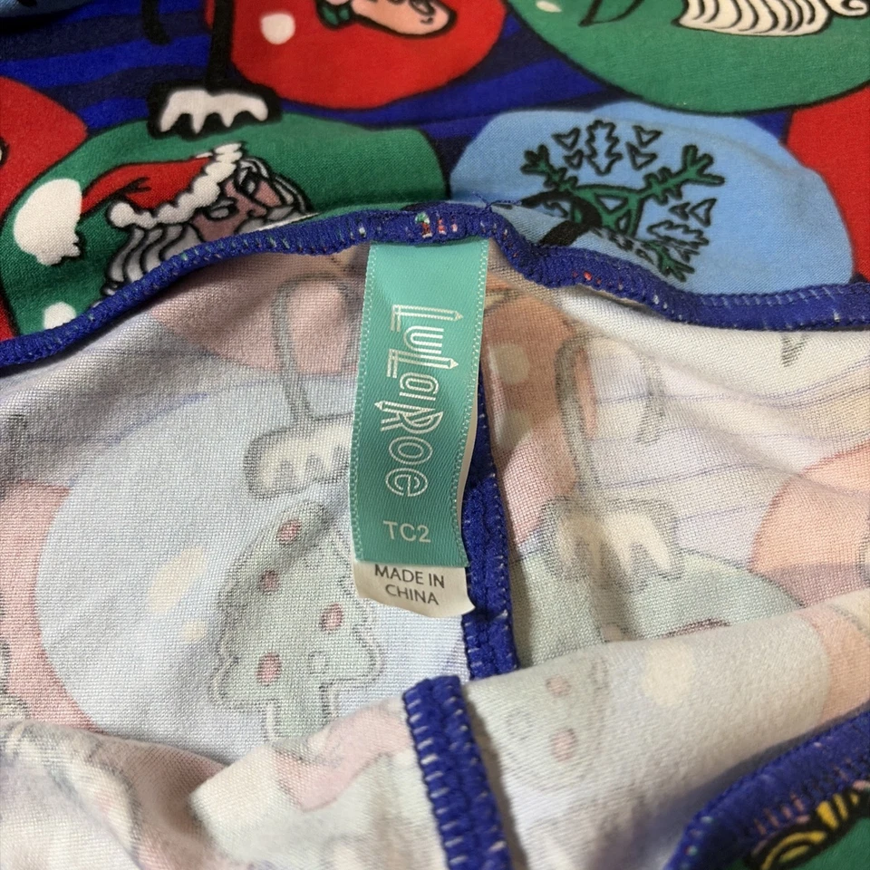 Nuevo LuLaRoe Adorno de Navidad Leggings con Santa Elfo Reno Talla TC2 (20-26) Foto 3 de 4