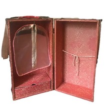 Vintage Doll Carrying Case Doll Metal Trunk with Garment Bag and Hanger