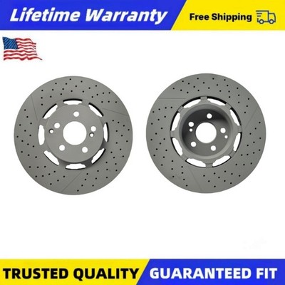 Rear Brake Drilled Disc Rotors For 2018 2019-2021 Mercedes Benz E63 Amg S 