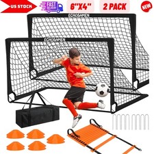 2pk 6"x4" Kids Soccer Goal for Backyard, Portable, Practice with Ladder, Cones