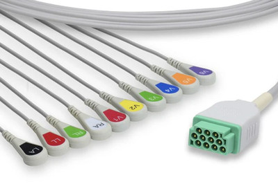GE PDM Compatible Direct-Connect EKG Cable Snap -Ships Same Day