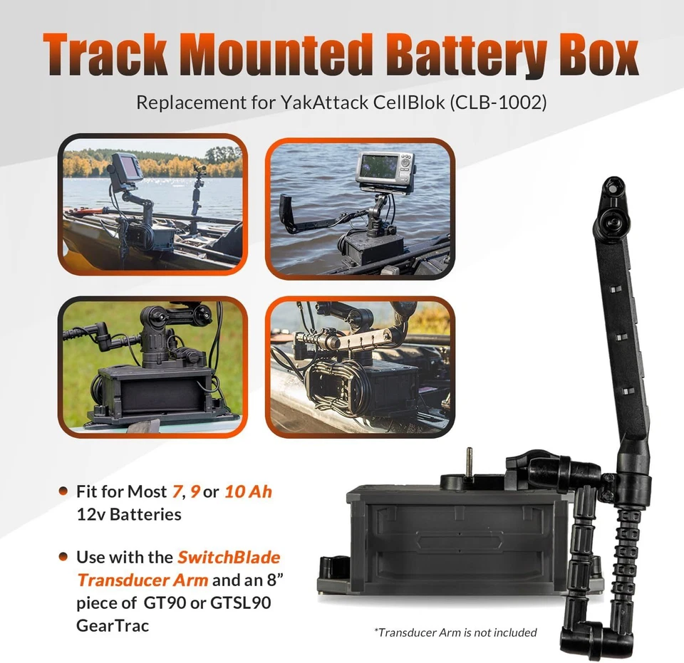Track Mounted Battery Box for Fish Finders, Yakattack Cellblok CLB-1002 - Image 2 of 4