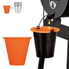 Easyki 2pcs reuasble Silicone Grease Bucket Liners liners, Orange